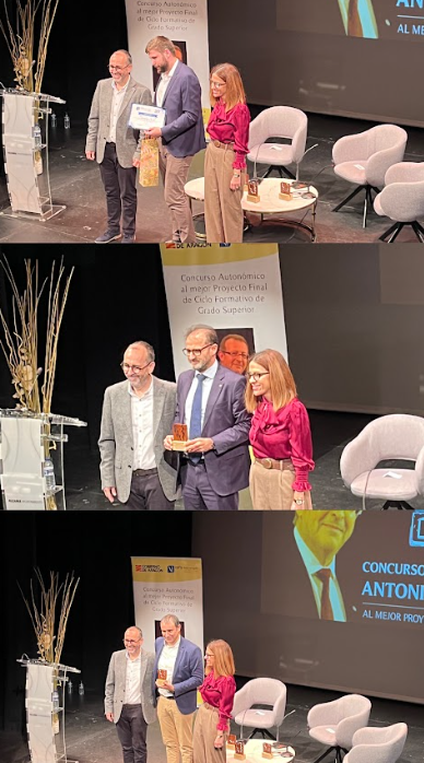 Empresas colaboradoras y patrocinadoras: SEUR, Translop y Caja Rural de Teruel. En la X Edición del Concurso de Antonio Diestre en Alcañiz. CPIFP Bajo Aragón. 